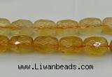 CCR178 15.5 inches 8*12mm faceted drum citrine gemstone beads