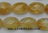 CCR25 15.5 inches 14*19mm faceted oval natural citrine gemstone beads