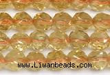 CCR415 15 inches 6mm faceted nuggets citrine beads