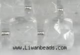 CCU770 15 inches 10*10mm faceted cube white crystal beads