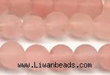 CCY671 15 inches 6mm round matte cherry quartz beads