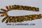 CDE1008 Top drilled 9*15mm - 10*45mm sticks sea sediment jasper beads