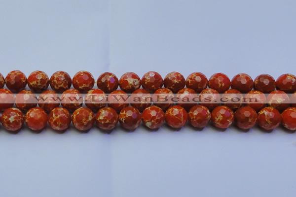 CDE2500 15.5 inches 14mm faceted round dyed sea sediment jasper beads
