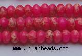 CDE2608 15.5 inches 5*8mm rondelle dyed sea sediment jasper beads
