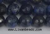 CDU319 15.5 inches 12mm faceted round blue dumortierite beads
