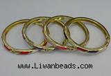 CEB109 7mm width gold plated alloy with enamel bangles wholesale