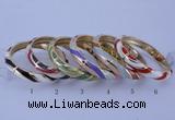 CEB33 6pcs 10mm width gold plated alloy with enamel bangles