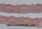 CFG238 15.5 inches 12*20mm carved flower rose quartz beads