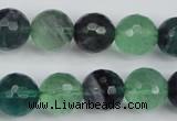 CFL55 15.5 inches 14mm faceted round AB grade natural fluorite beads