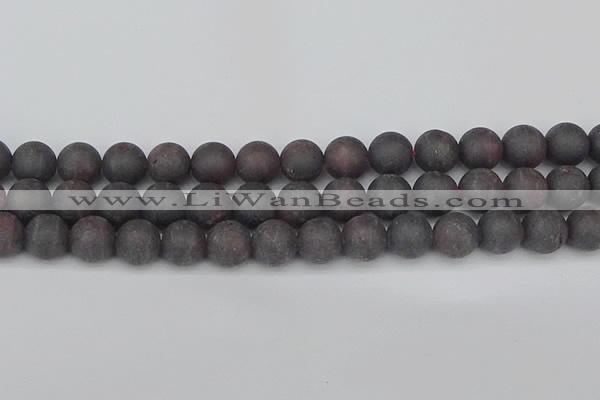 CGA674 15.5 inches 12mm round matte red garnet beads wholesale