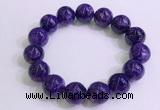 CGB2575 7.5 inches 14mm round charoite gemstone beaded bracelets