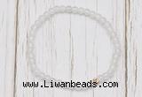 CGB7238 4mm tiny white jade beaded meditation yoga bracelets