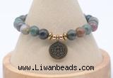 CGB7865 8mm Indian agate bead with luckly charm bracelets