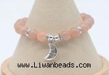 CGB7909 8mm moonstone bead with luckly charm bracelets wholesale