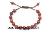 CGB8678 8mm,10mm round red jasper adjustable macrame bracelets