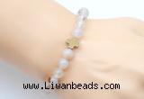 CGB9377 8mm, 10mm montana agate & cross hematite power beads bracelets