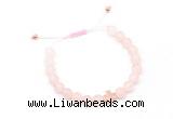 CGB9527 8mm, 10mm matte rose quartz & cross hematite adjustable bracelets