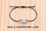 CGB9914 Fashion 12mm white jade adjustable bracelet jewelry