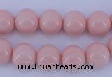 CGL834 5PCS 16 inches 12mm round heated glass pearl beads wholesale