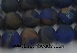 CGO263 15.5 inches 10mm round matte gold multi-color stone beads