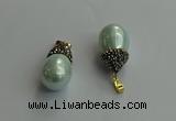 CGP716 15*25mm - 15*30mm teardrop shell pearl pendants wholesale