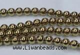 CHE432 15.5 inches 4mm round plated hematite beads wholesale