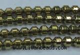 CHE973 15.5 inches 4*4mm plated hematite beads wholesale
