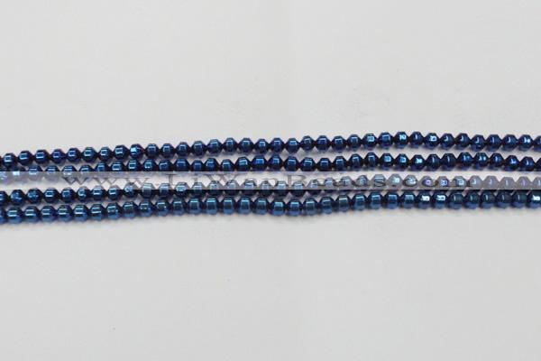 CHE977 15.5 inches 4*4mm plated hematite beads wholesale