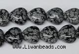 CHG37 15.5 inches 12*12mm heart snowflake obsidian beads wholesale
