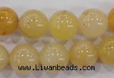 CHJ06 15.5 inches 14mm round honey jade stone beads wholesale