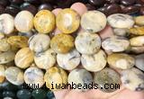 CIBS11 15 inches 20mm coin yellow crazy agate gemstone beads wholesale