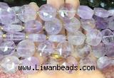 CIBS47 15 inches 15mm faceted coin amethyst beads wholesale