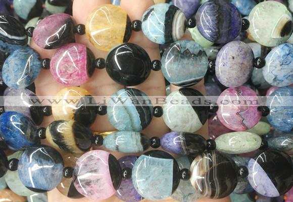 CIBS60 15 inches 18mm coin Agate gemstone beads wholesale