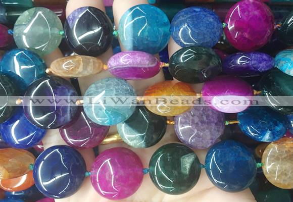 CIBS65 15 inches 20mm coin Agate gemstone beads wholesale