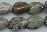 CJA04 15.5 inches 15*20mm teardrop green jasper beads wholesale