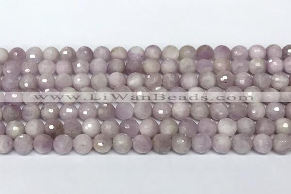 CKU346 15 inches 6mm faceted round kunzite beads