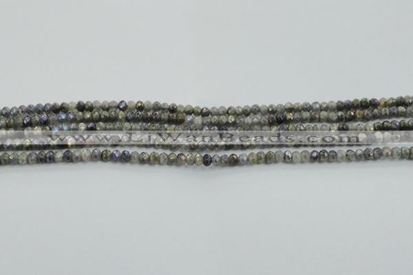 CLB755 15.5 inches 2.5*4mm faceted rondelle AB-color labradorite beads