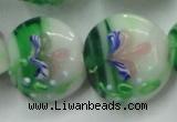 CLG821 15.5 inches 20mm flat round lampwork glass beads wholesale