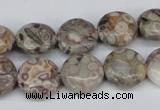 CMB08 15.5 inches 14mm flat round natural medical stone beads