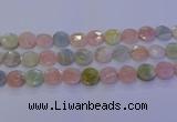 CMG255 15.5 inches 14mm faceted coin morganite beads