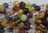 CMQ31 15.5 inches 6mm faceted round multicolor quartz beads