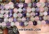 CMQ538 15.5 inches 10mm faceted round colorfull quartz beads