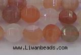 CMS1167 15.5 inches 8mm faceted round rainbow moonstone beads