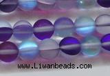 CMS1577 15.5 inches 8mm round matte synthetic moonstone beads