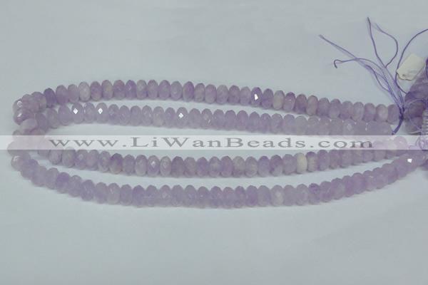 CNA428 6*10mm faceted rondelle natural lavender amethyst beads