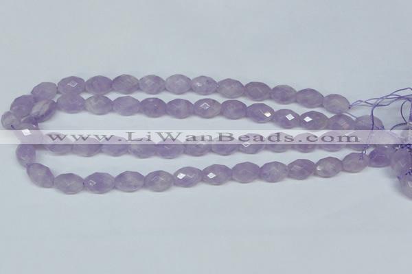 CNA429 10*14mm faceted rice natural lavender amethyst beads