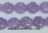 CNA435 15.5 inches 15mm carved flower natural lavender amethyst beads