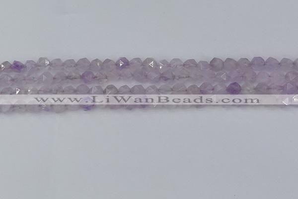 CNA761 15.5 inches 6mm faceted nuggets light lavender amethyst beads