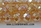CNC621 15.5 inches 8mm faceted round plated natural white crystal beads