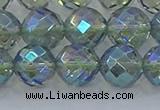 CNC630 15.5 inches 12mm faceted round plated natural white crystal beads